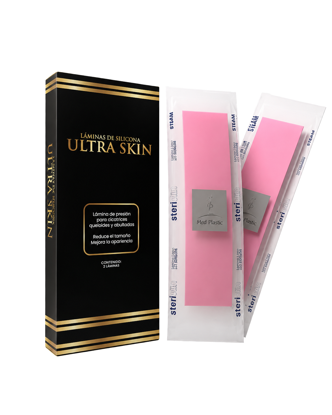 Láminas UltraSkin de silicona médica para cicatrices hipertróficas y queloides
