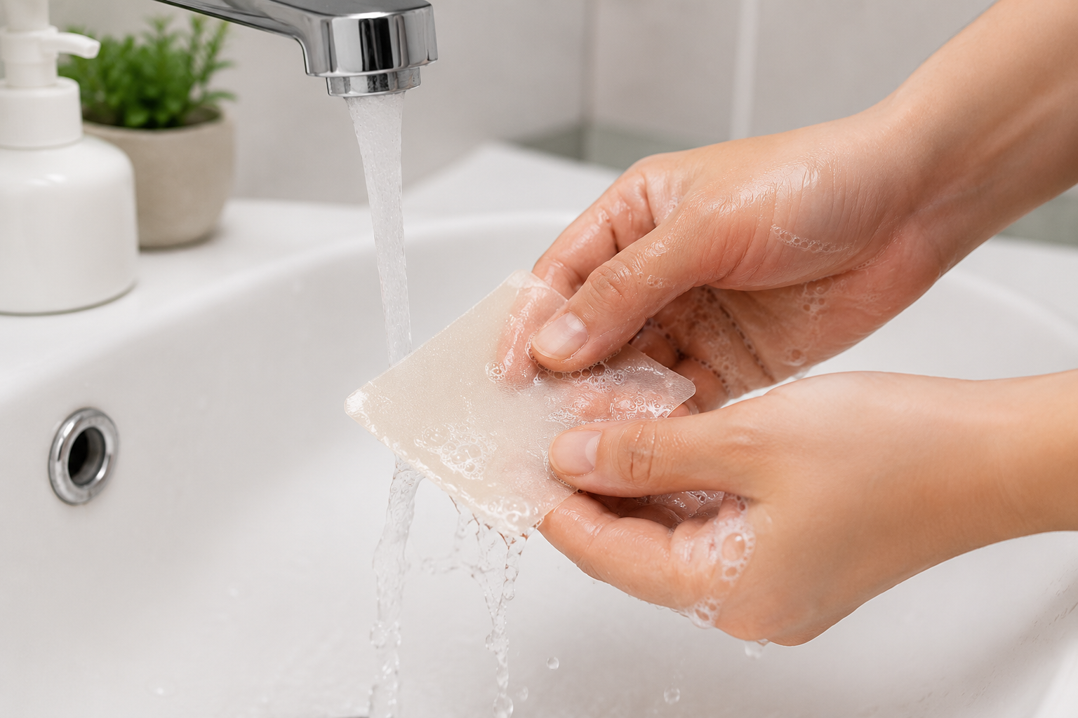 Lavar Lámina UltraSkin con agua y jabón neutro
