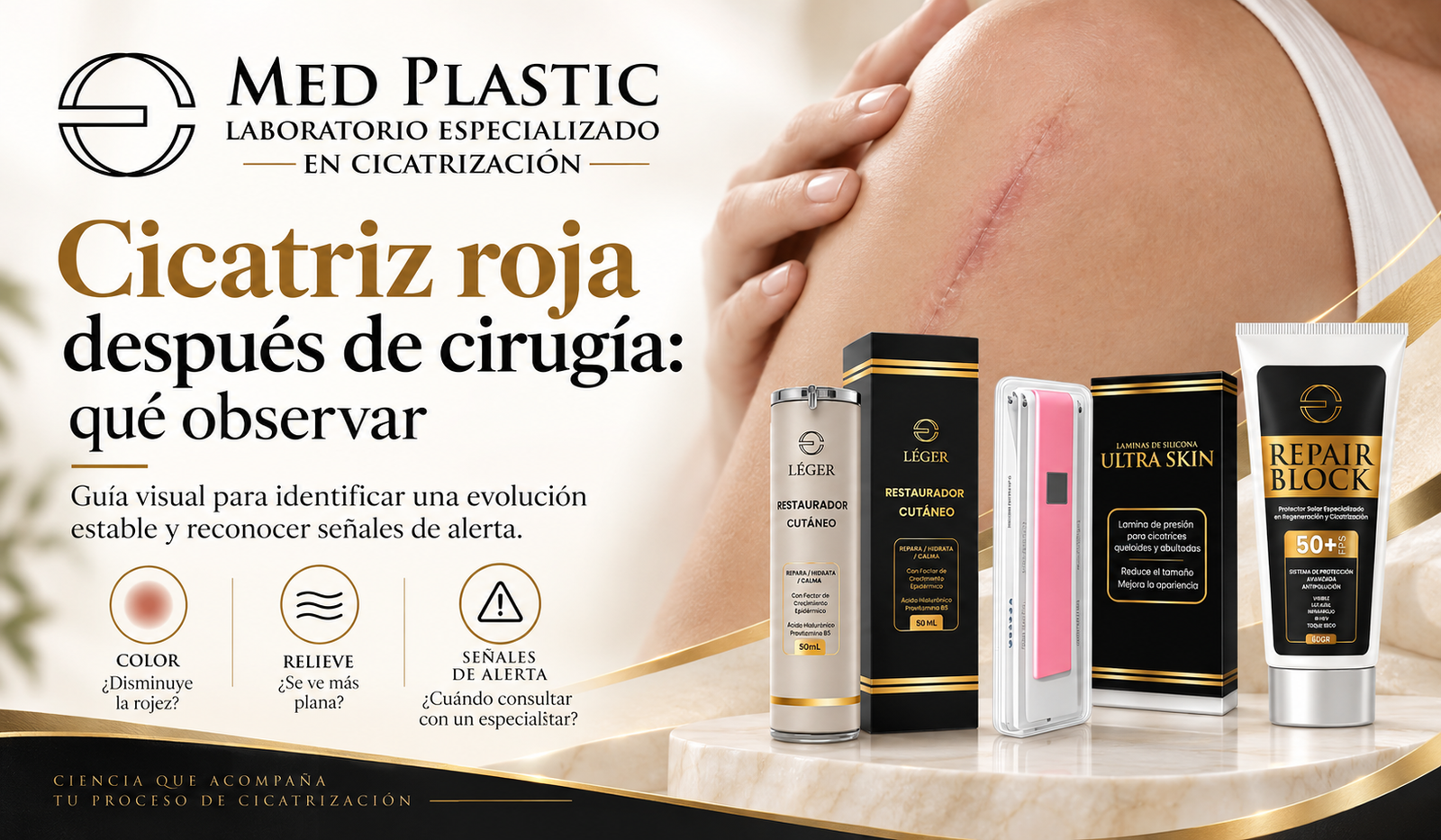 ¿Qué observar si una cicatriz está roja después de una cirugía?
