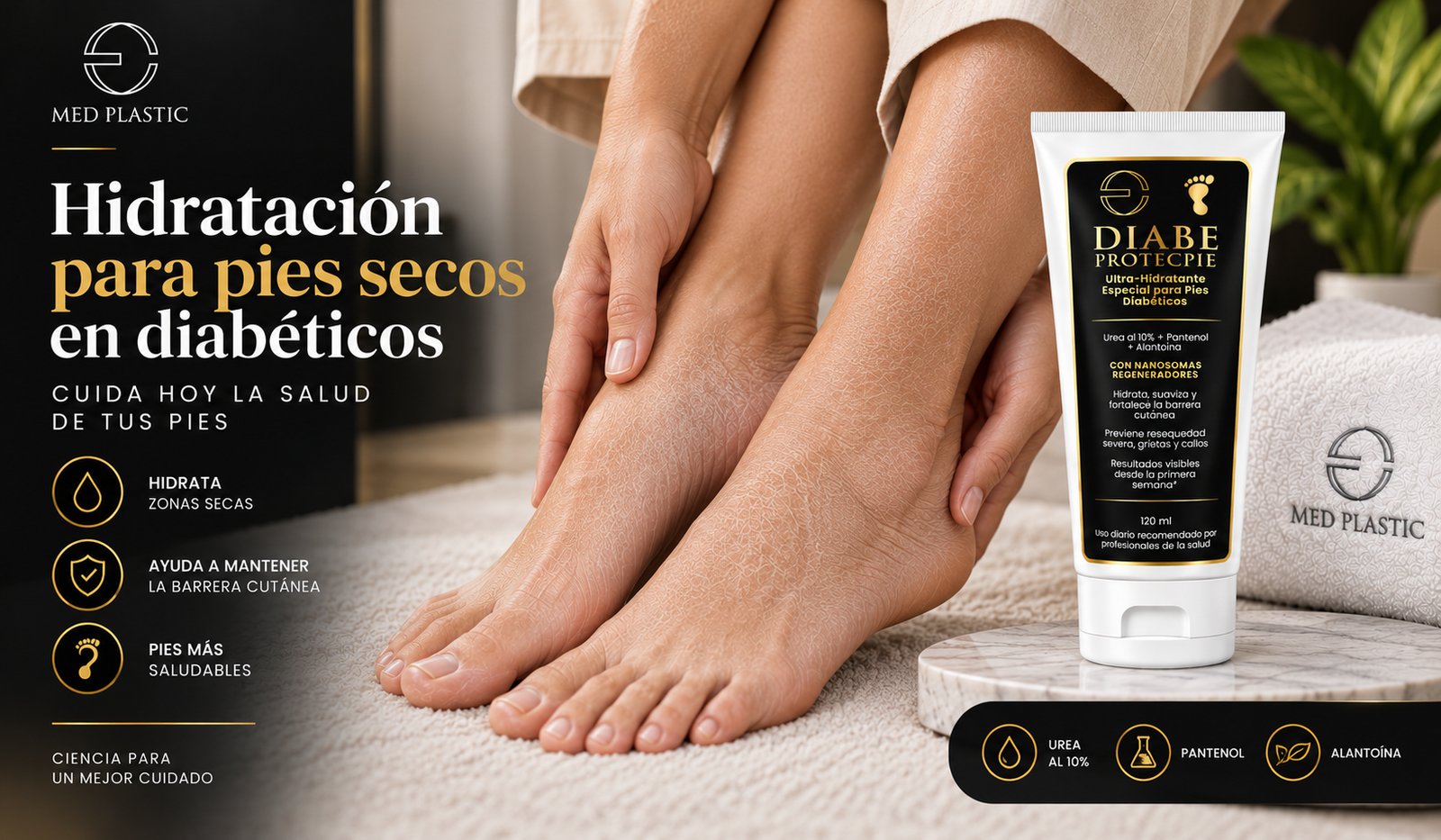Hidratante para pies secos en diabéticos con DIABEPROTECPIE